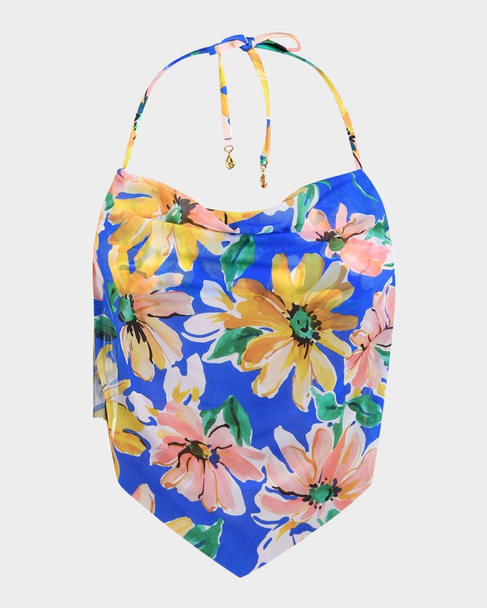 Sunflower Cowl-Neck Midkini Swim Top
